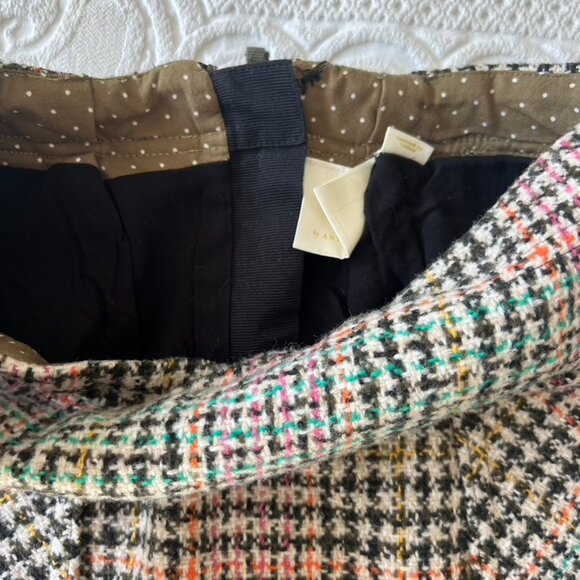 Maeve by Anthropologie Bijou Plaid Tweed Knit Mini Skirt with front patch pocket - Picture 5 of 6